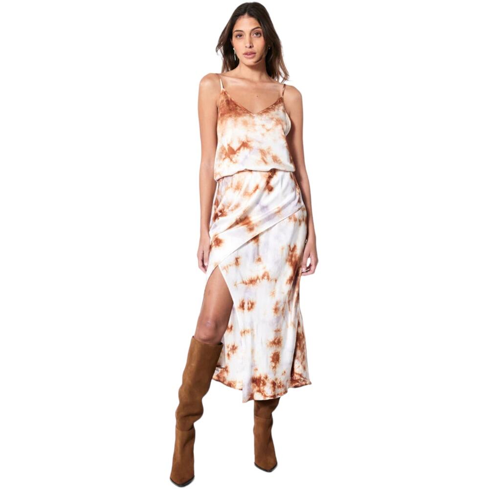 YFB Young Fabulous Broke Leyland Midi Skirt XS Tie Dye Slit Boho Thistle Cosmic